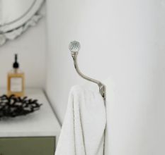 Clear Cut Round Glass Iron Heavy Duty Wall Hook