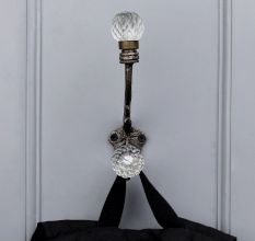 Clear Glass Round Iron Heavy Duty Wall Hook