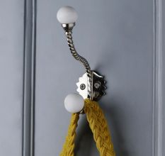 Solid White Ceramic Iron Heavy Duty Wall Hook-EHG-44
