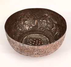 Beautiful Brown Finish Copper Bowl in Islamic Art for Decor