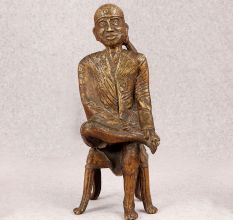 Tribal Art Brass Sai Baba Statue for Prayer Room