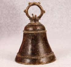 Handcrafted Brown Finish Hanging Bell Made of Brass