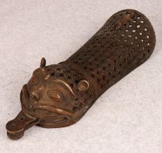 Vintage Brass Armour in Jali Work in Himalayan Art