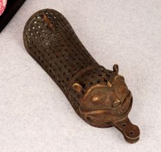 Vintage Brass Armour in Jali Work in Himalayan Art