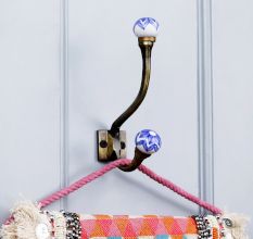6 Pieces Floral Ceramic Iron Heavy Duty Wall Hook
