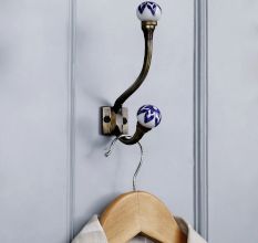 6 Pieces Floral Ceramic Iron Heavy Duty Wall Hook