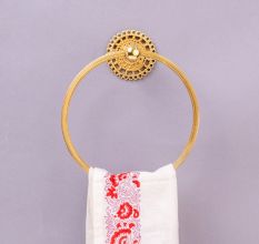 Golden Finish Brass Bathroom Hardware for Decor in Set of 4
