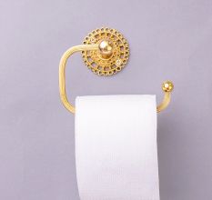 Golden Finish Brass Bathroom Hardware for Decor in Set of 4