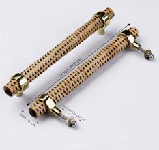 Adjustable Natural Black Round Rattan Drawer Handles (7 Inch)