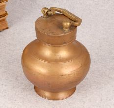 Elegant Brown Handmade Gangajali Pot Made of Finest Brass