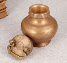 Elegant Brown Handmade Gangajali Pot Made of Finest Brass