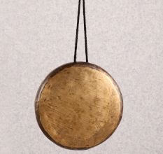 Elegant Brown Bell Metal Gong in Tibetan Art for Decor