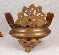 Decorative Peacock Brass Urli in South Indian Art for Decor