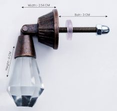 Handmade Clear Octagon Teardrop Glass Pull Cabinet Knob