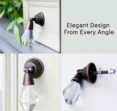 Handmade Clear Octagon Teardrop Glass Pull Cabinet Knob