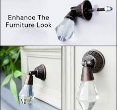 Handmade Clear Octagon Teardrop Glass Pull Cabinet Knob