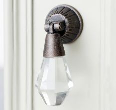 Handmade Clear Octagon Teardrop Glass Pull Cabinet Knob