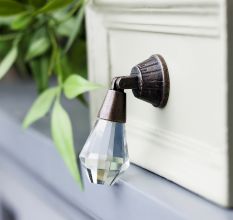 Handmade Clear Octagon Teardrop Glass Pull Cabinet Knob