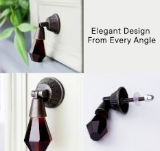 Handmade Red Octagon Teardrop Glass Pull Cabinet Knob