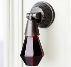 Handmade Red Octagon Teardrop Glass Pull Cabinet Knob