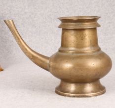 Brown Handmade Water Pot with Spout Made of Brass
