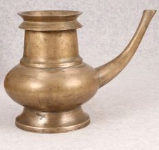 Brown Handmade Water Pot with Spout Made of Brass