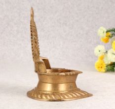 Beautiful Handmade Brass Gajalaxmi Oil Lamp for Prayer