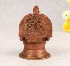 Indian Finest Brass Gajlaxmi Oil Lamp for Home Decor