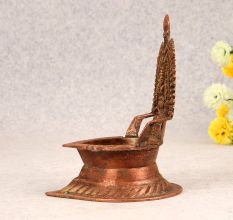 South Indian Brass Gajlakshmi Oil Lamp for Prayer Room