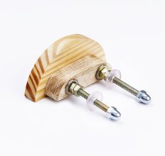 Half Moon Natural Wooden Door Knobs 2 Pieces