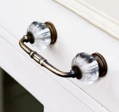 Handmade Clear Melon Glass Bridge Handle