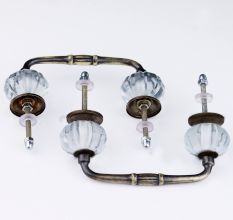 Handmade Clear Melon Glass Bridge Handle