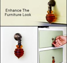 Handmade Amber Glass Bee Hive Pull Teardrop Wardrobe Knob