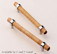 Adjustable Natural Round Rattan Drawer Handles (5 Inch)