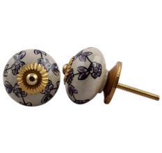 Purple Tiny Floral Dresser Knob
