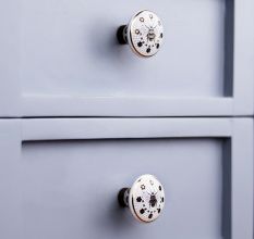 Handmade Golden Bee Ceramic Drawer Knob With Gold Work