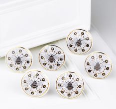 Handmade Golden Bee Ceramic Drawer Knob With Gold Work