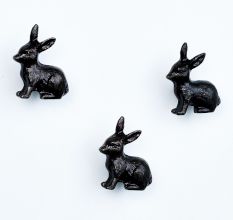 Antique Rabbit Metal Wall Hooks and Drawer Knobs 3 Pieces