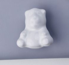 White Mix Animals Pattern Ceramic Cabinet Knobs 6 Pieces