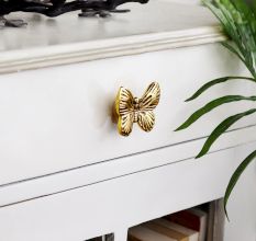 Decorative Golden Butterfly Metal Drawer Knob