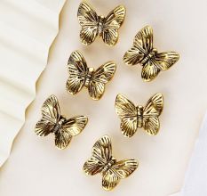 Decorative Golden Butterfly Metal Drawer Knob