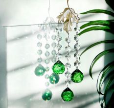 Suncatchers Crystals Ball Green Prism Window Hanging