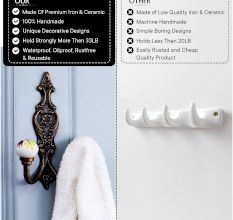 Handmade Multicolor Ceramic Iron Wall Hooks 6 Pieces