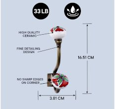 Decorative Ceramic Iron Heavy Duty Wall Hooks Pack of 6