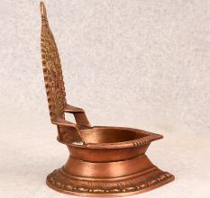 Premium Brass Gajalaxmi Oil Lamp in South Indian Art