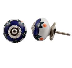 Turquoise Flower Dresser Knob