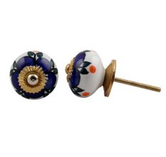 Turquoise Flower Dresser Knob