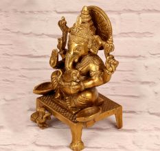 Premium Brass Lord Ganesha Statue for Prayer Room