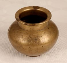Handmade Vintage Brass Lota Water Pot for Prayer Room