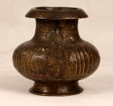 Vintage Dark Brown Water Pot with Spout Made of Brass